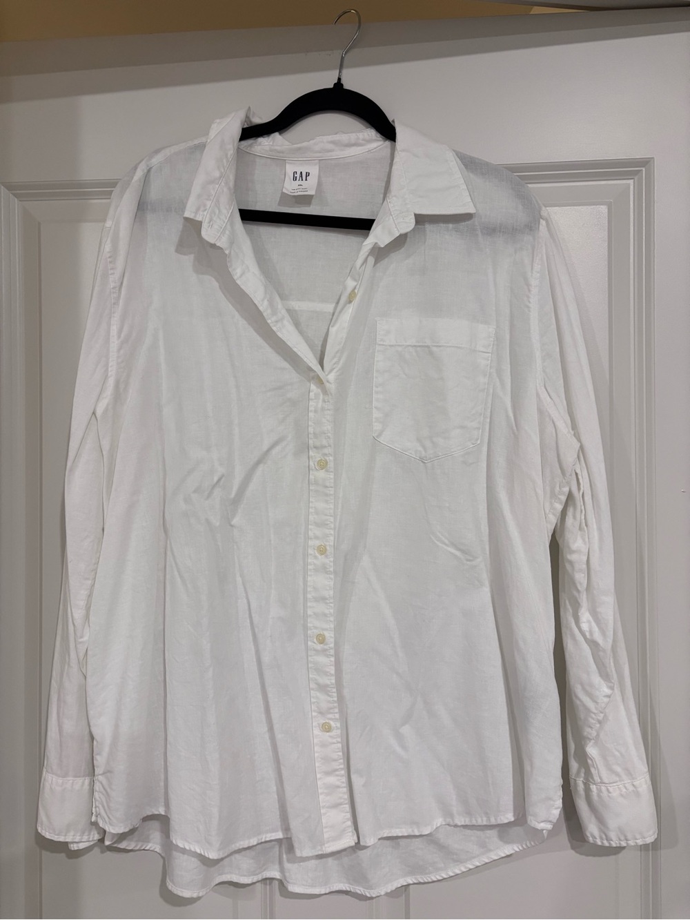 GAP Linen Blend White Women's Button-Down Shirt